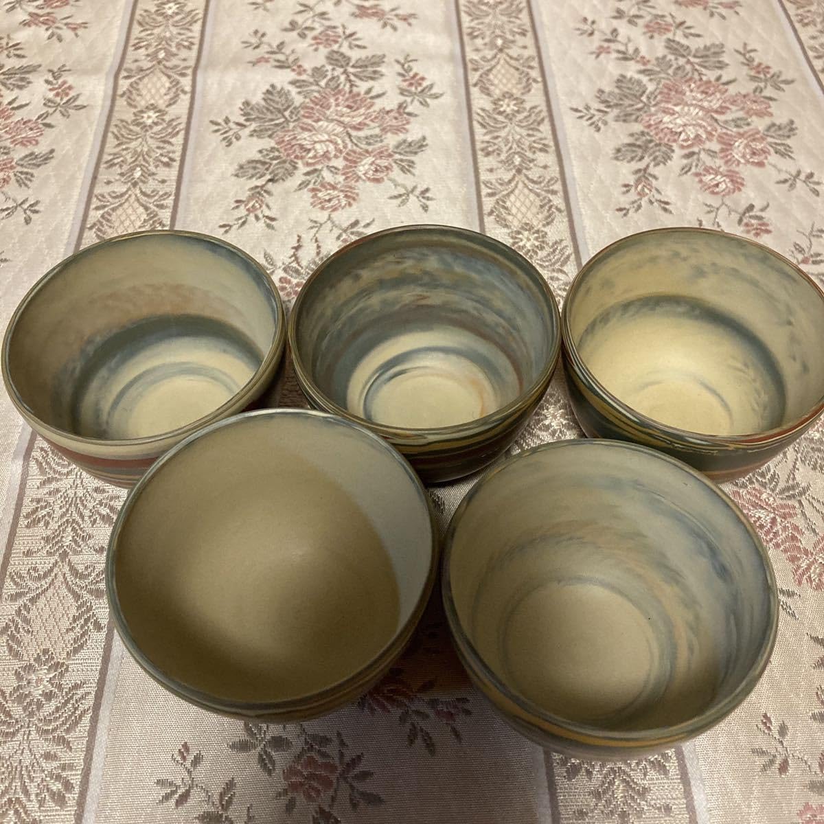 値下げしました！常滑焼　練り込み　湯呑み5客 急須1 茶こぼし1 湯さまし1 値下げしました！常滑焼練り込み湯呑み5客 急須1 茶こぼし1 湯さ